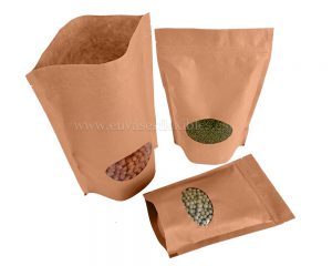 Bolsa Kraft con ventana ovalada